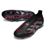 Chuteira Campo Adidas Predator 25 Elite Sem Cadarço FG Preta e Vermelha